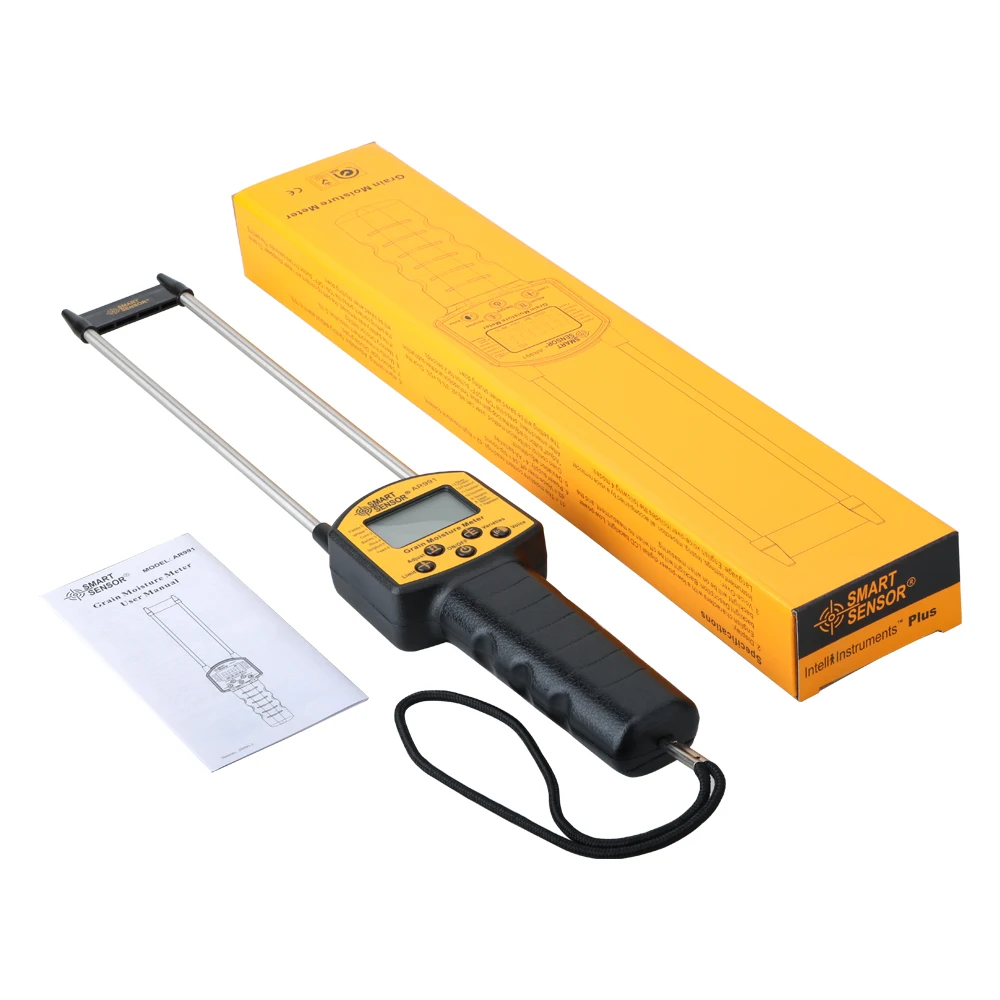 SMART SENSOR Digital Grain Moisture Meter Vochtmeter Use for Rapeseed Cotton Soybean Peanut Barley Rice Sorghum Paddy Wheat Corn grain moisture meter