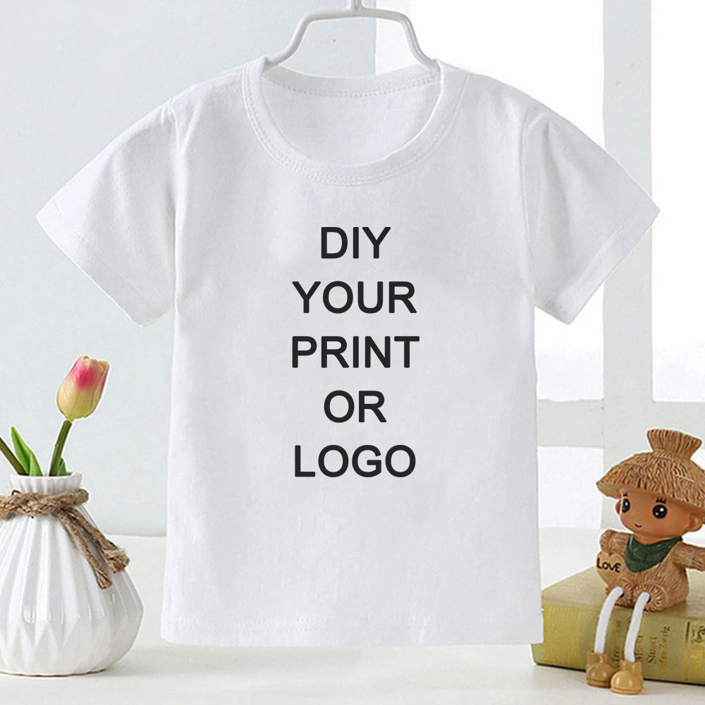 DIY YOUR PRINT OR LOGO Kids Summer T-shirt Short Sleeve Casual Clothes Cozy Soft Top Tumblr CUSTOM TEXT Children's Clothing red t shirt childrens	