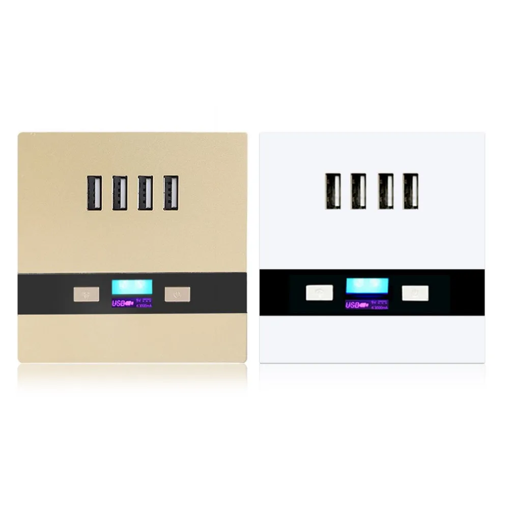 

ACEHE 86 Type 4 Ports USB Wall Switch Socket Charger Adapter Plate With LED Light Multifunction Wall Socket For Home Office New