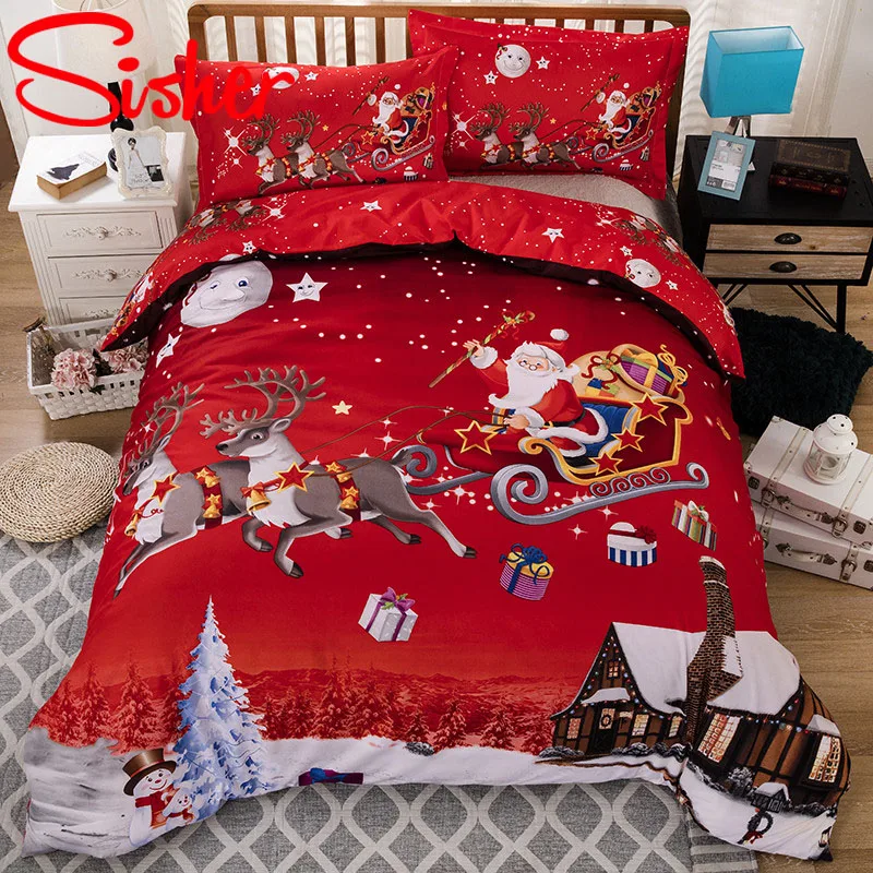 King Size Christmas Bedding Set Santa 