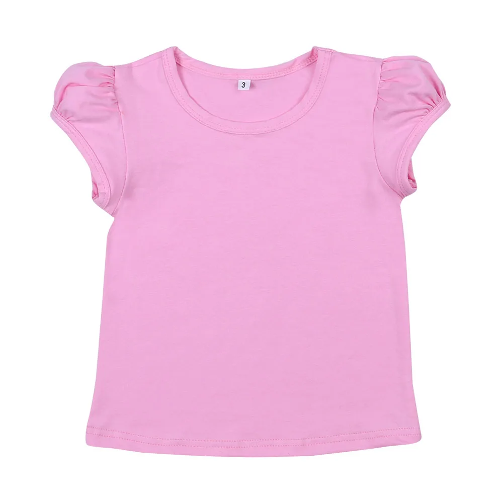 Летняя футболка с короткими рукавами для девочек; хлопковая блузка для маленьких девочек на День рождения; недорогие детские рубашки