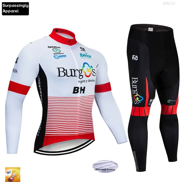 Picture Color Ciclismo велосипедная одежда Бург с длинным рукавом Велоспорт Джерси наборы зима флис 12D гелевая подкладка Велоспорт MTB велосипед Джерси одежда - Цвет: Picture Color