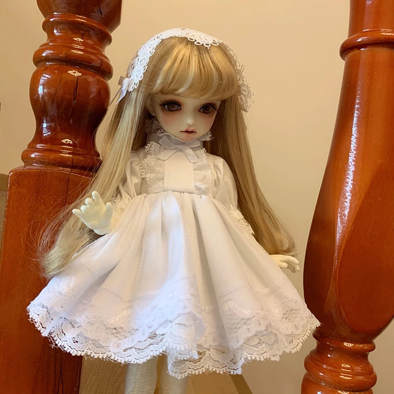 BJD кукла платье 1/6 платье одежда костюм белое платье+ повязка для волос+ носки для 1/6 1/4 BJD Blyth платье для куклы кукла аксессуары