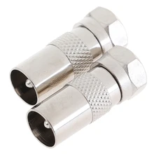 Комплект из 2 предметов, новая практичная F Тип мужской разъем к RF коаксиальный TV антенна мужской Разъемы Адаптера