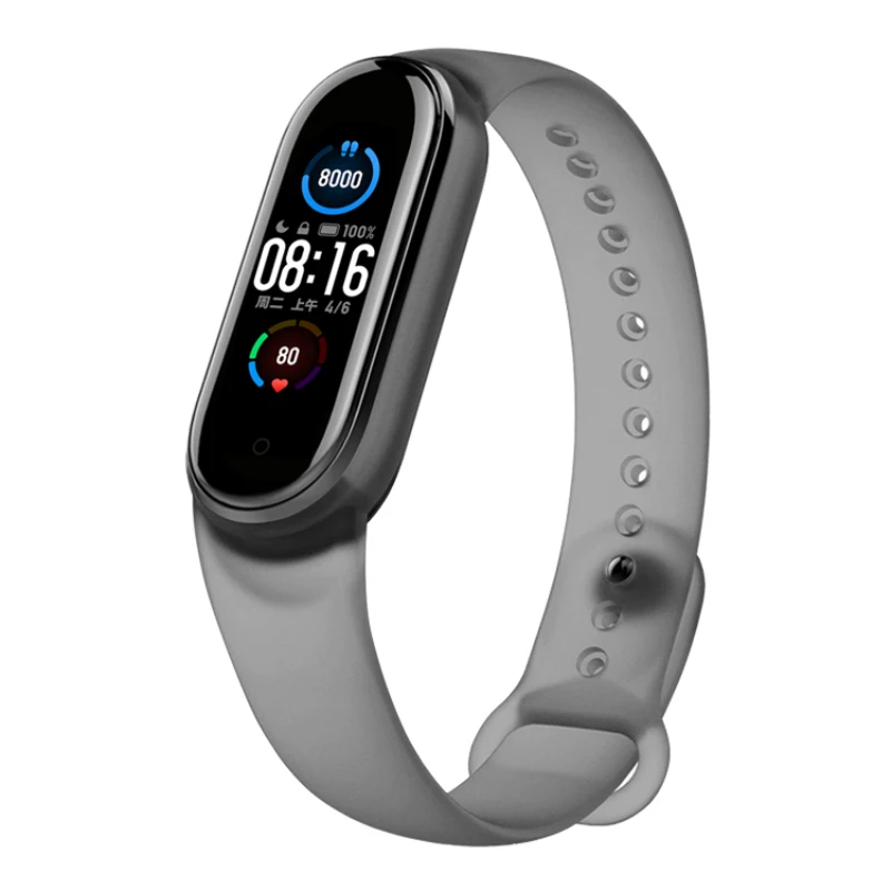 Прозрачный браслет для Xiaomi Mi Band 5 4 спортивный ремешок силиконовый наручных часов