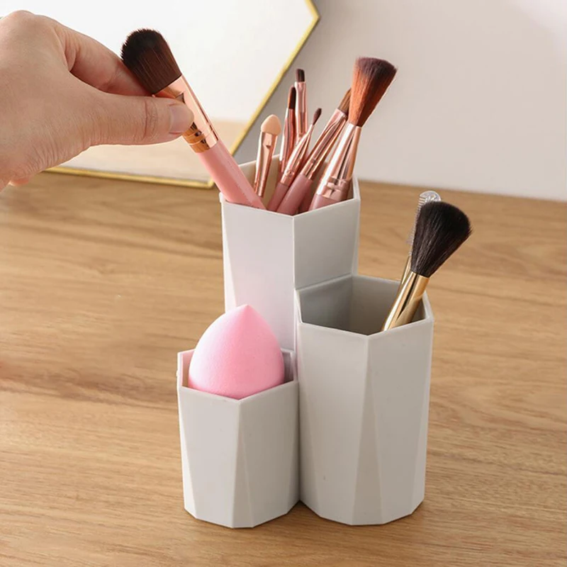 3 решетки косметический макияж кисти коробка для хранения Настольный Органайзер макияж лак для ногтей Косметический Держатель Макияж Инструменты держатель-стеллаж для ручек