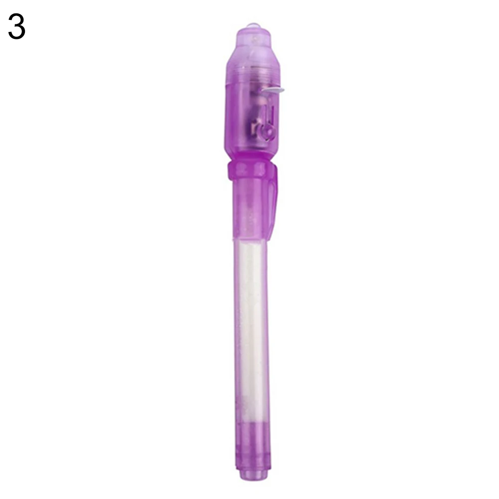 Ручка с невидимыми чернилами со встроенным УФ-светом Magics marked Рождественский подарок канцелярские принадлежности - Color: Purple