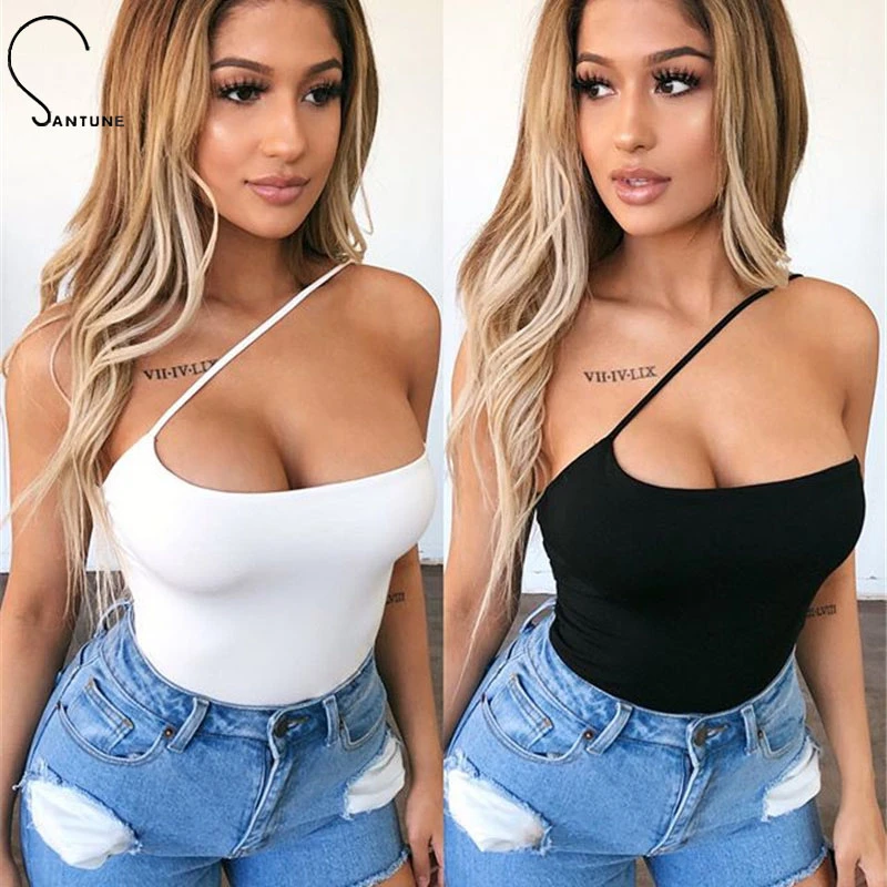 

Santune 2020 Summer Sheath Backless Strapless jumpsuit Sleeveless Single shoulder strap jumpsuit Night Club Sexy jumpsuit women