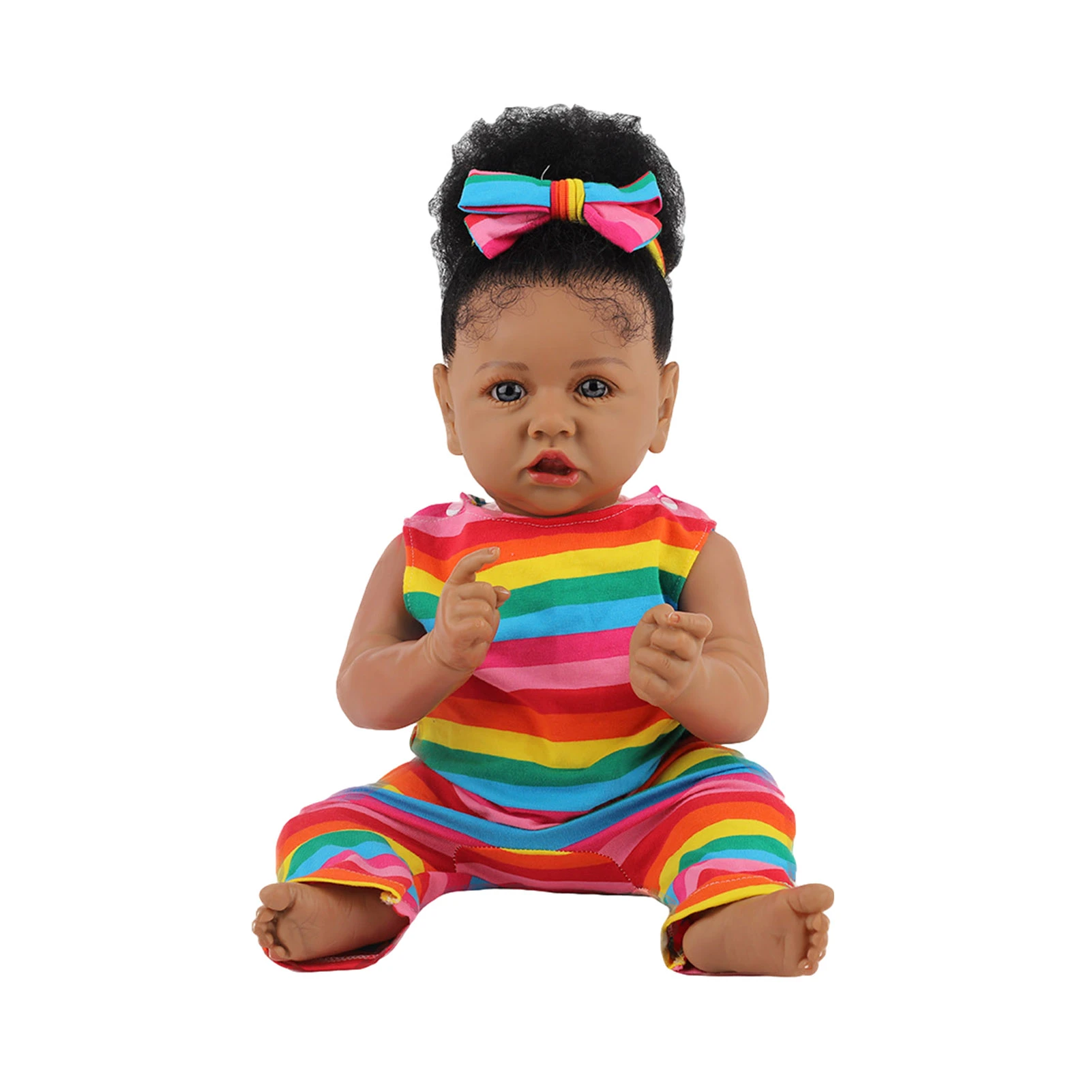 Poupee Realiste Pour Bebe Fille De 58cm Corps Entier En Silicone Noir Mignon Boucle Noir Jouet Cadeau Aliexpress Jeux Et Loisirs