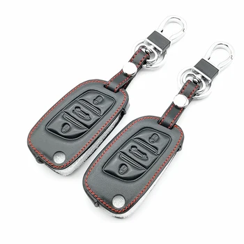 

99% Praise 3 Buttons leather key cover for For Citroen C2 C3 C4 C5 C4L DS3 DS4 DS5 DS6 Remote Car Flip Key Shield Protector