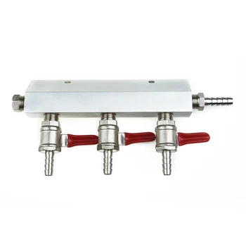 

1pc Aluminum CO2 Gas Manifold Beer Splitter Distributor Integrated Check Valve Beer Brew Tool 2-way, 3-way, 4-way