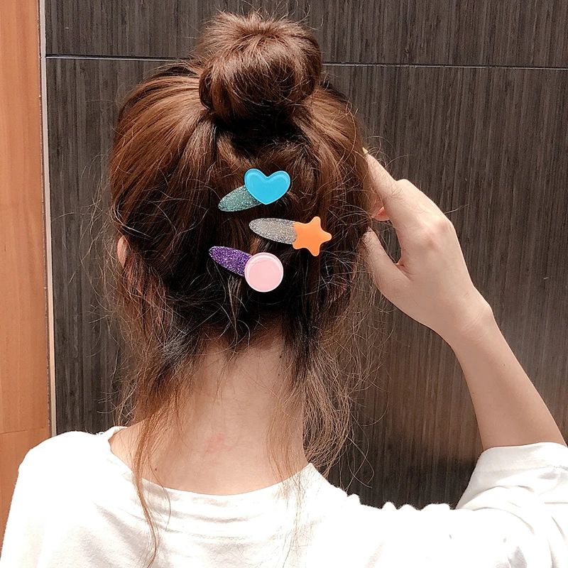 3 шт./компл. шикарный Милый цвет девушка Сердце Звезда, заколка Quicksan Hairband Бобби Pin заколка для прически косметический аксессуар