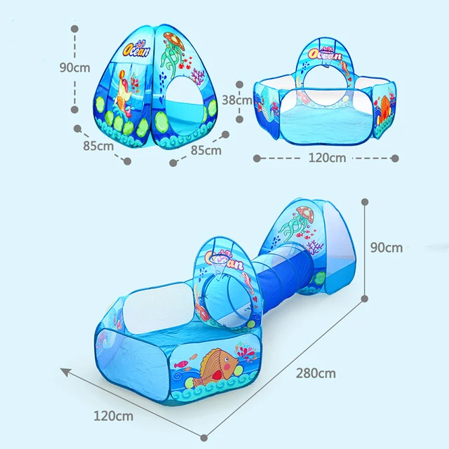 Portable Playpen for Children Ball Pool Baby Park Children's Tent Playpen Tunnel Balls for Dry Pool Ball Pit Baby Playground 6
