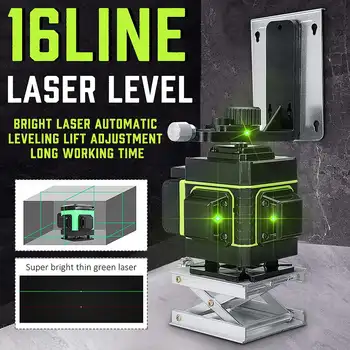 

Laser Level 16 Lines 3D Self-Leveling 360 Horizontal And Vertical Cross Super Powerful Green Laser Beam Line Measurement Tools