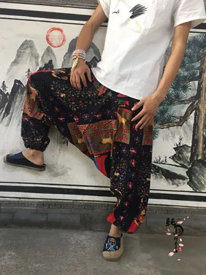 style 13 Мешковатые хлопковые льняные шаровары мужские хип-хоп женские большие размеры широкие брюки Новые повседневные винтажные длинные брюки Pantalon Hombre - Цвет: style 13