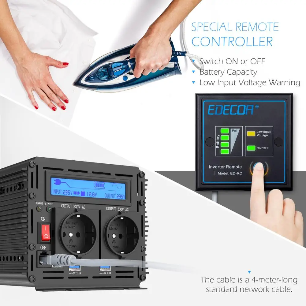 UPS inverter pure sine wave 2500W DC 12v to AC