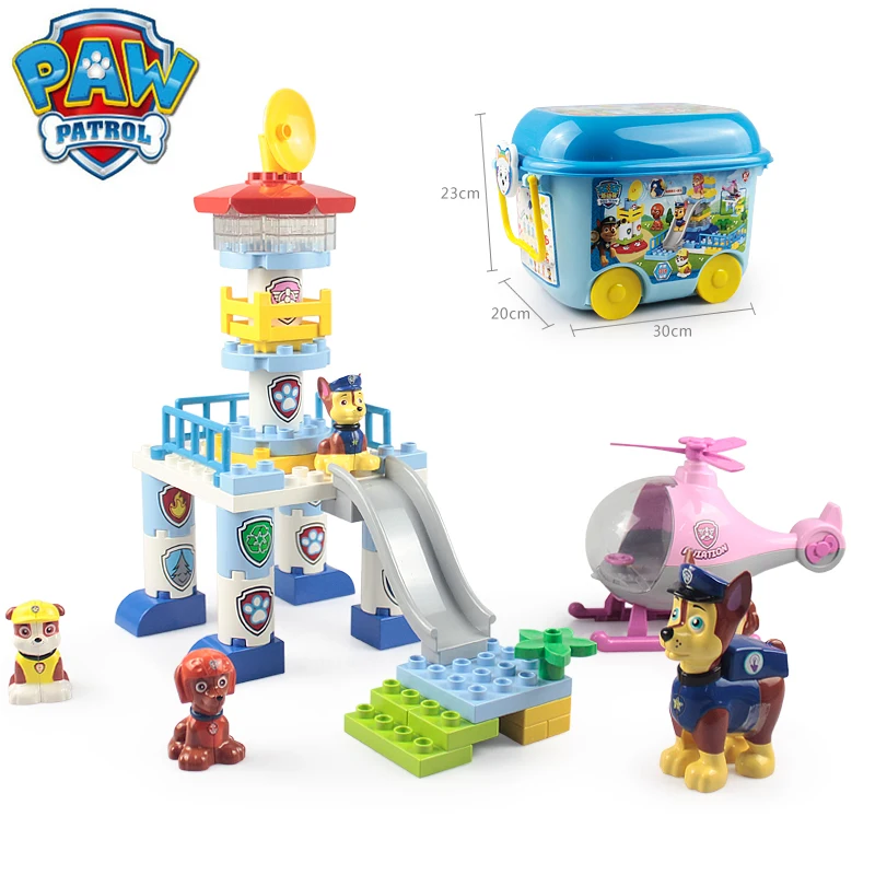 

Paw patrol large particle puzzle assembled building block scene rescue bus observatory Toys set for Children Christmas Gifts D08