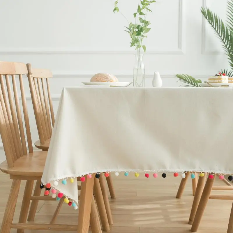 

1 Pcs Cotton And Linen Tablecloth For Table Cloth Rectangular Solid Living Room Coffee Table Decor Modern Lace Tablecloths Cloth
