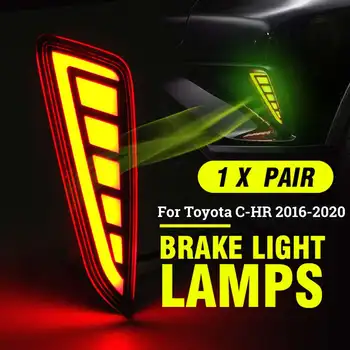 

Pair Car LED Rear Bumper Reflector Brake Tail Light Signal Driving Fog Lamp For Toyota C HR 2016 2017 2018 Car Accessories