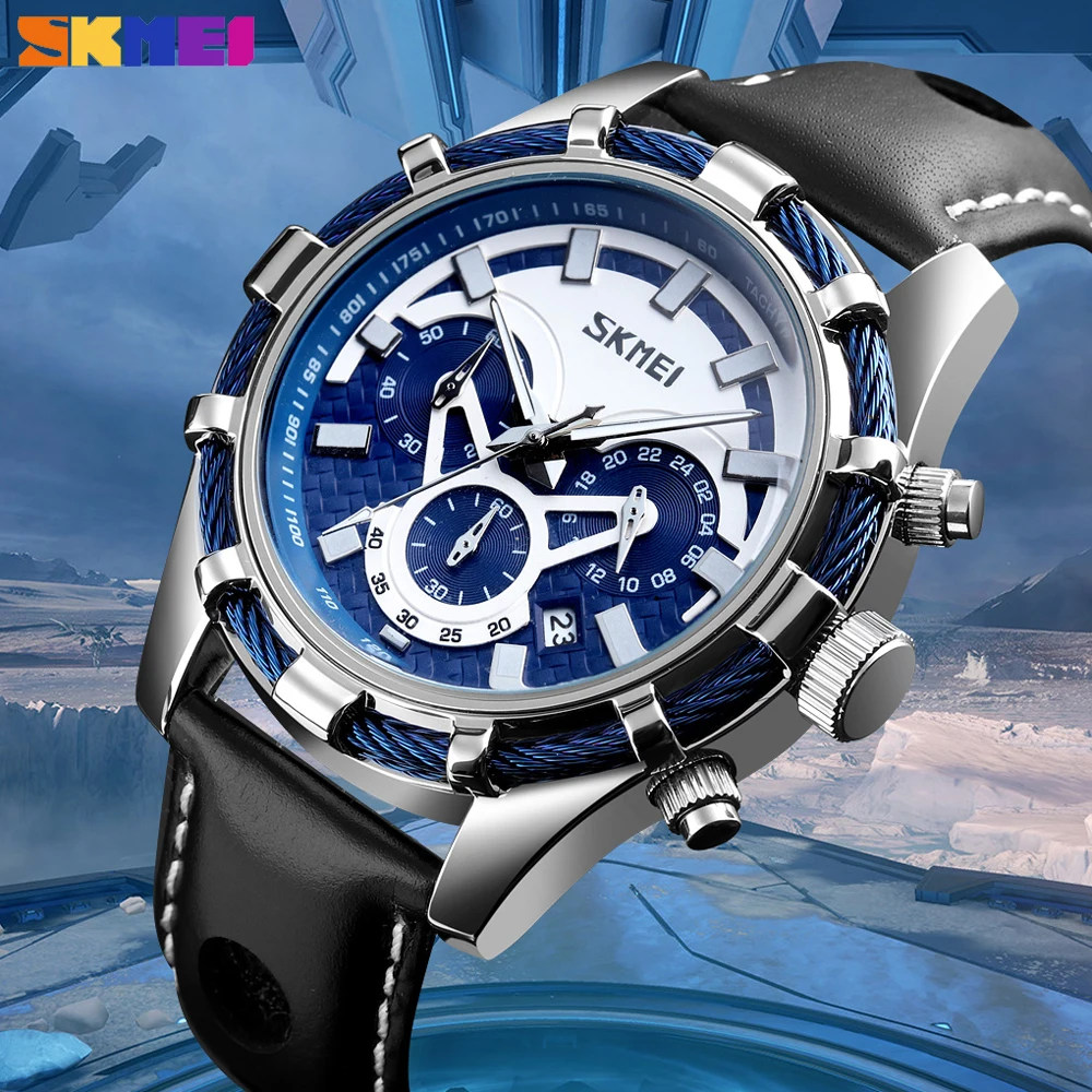 SKMEI Mens Watches Top Brand Luxury Waterproof Leather Strap Watch Men Fashion Sport Quartz Clock Relogio Masculino | Наручные часы