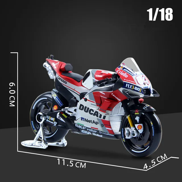 MaistoMaisto 1:18 2018 Yamaha 46 YZR-M1 World Championship 2017 Rossi original authorized simulation alloy motorcycle model toy 5