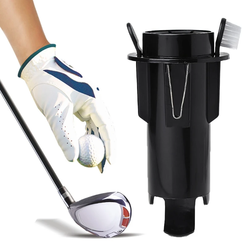 Golf Ball Tee Holders Clip Caddy Brush Divot Portable Storage Box Cleaning Tools M7DC