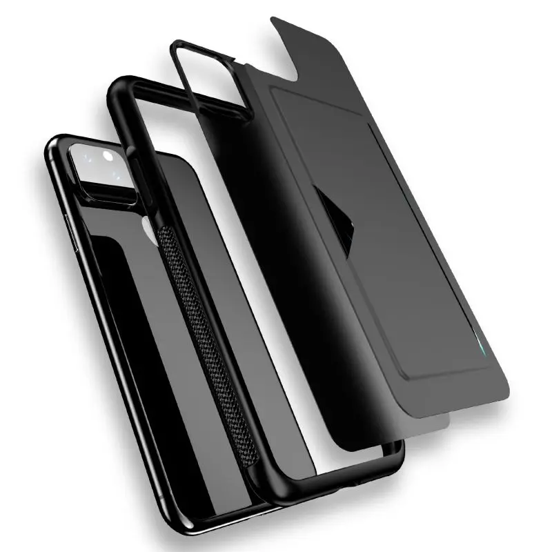 Чехлы для мобильных телефонов, чехлы для IPhone 11 Pro MAX с отделениями для карт, однотонные чехлы для IPhone 11 Pro MAX