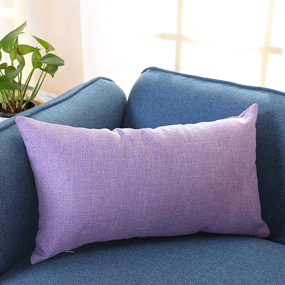 Прямоугольный различных цветная наволочка Прямоугольная подушка крышка шелк пледы наволочки Чехлы на подушку 7# P7 - Цвет: Purple