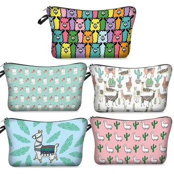 

Water Resistant Cosmetic Organizer Bag Makeup bag Printing Llama Cosmetic Bag Fashion Women Multifunction Beauty Bag