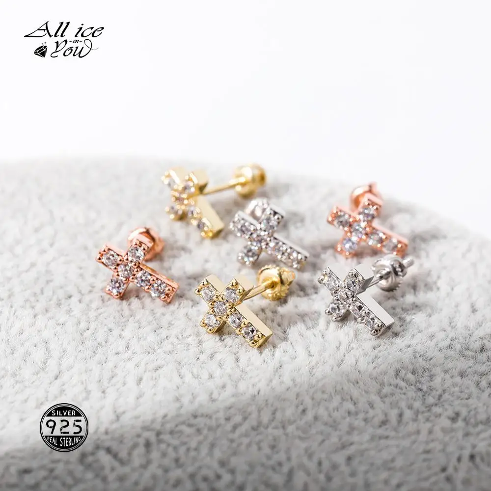 Серьги подвески ALLICEONYOU из серебра 925 пробы с фианитами в стиле хип