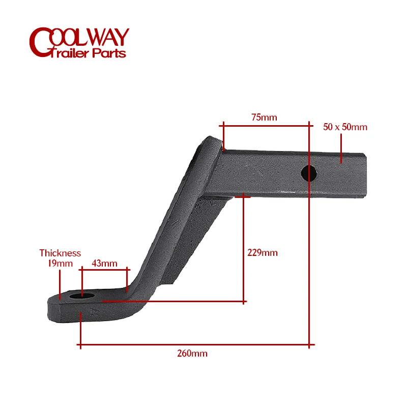 Heavy Duty 9 Inch Steel Trailer Drop Towbar Tongue Ball Mount Hitch Fits 2 Inch Receiver Boat RV Parts Accessories
