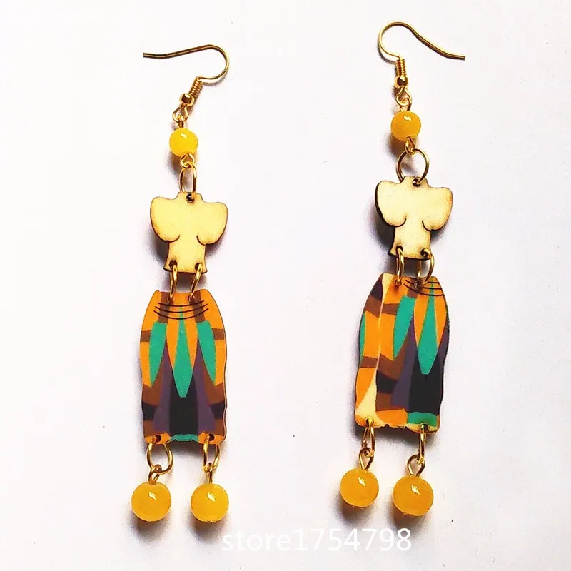 

Wood Love Round Drop Earrings Women Drop Earrings Fashion Jewelry Eardrop Personality Hollow Hoop Earrings