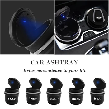 

Car Ashtray Garbage Storage Cup Container Smokeless Ashtray For Volswage Golf Toyota corolla Civic Suzuki Benz Car Accessories