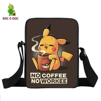 

Pokemon Pikachu Mini Messenger Bag Women Handbags and Purses Cartoon Shoulder Bags for Teenage Boys Girls Fashion Travel Bags