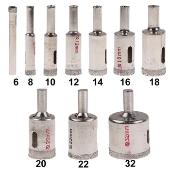 

Drill Bit Diamond Tool Hole Saw Bits 10pcs Silver Durable DIY Labour Ceramic Worker Gadget Glass
