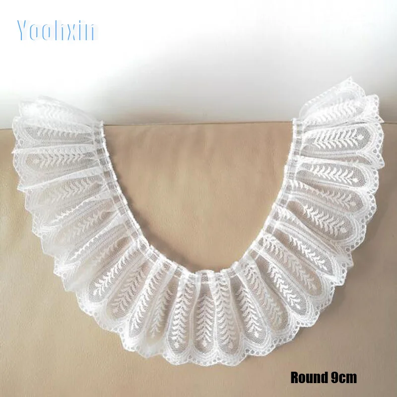 Lace Fabric Lace Ribbon Lace Sewing Accessories Lace Decoration Lace Accessories 9CM Wide Fashion Mesh Embroidery Flower Lace Fabric Trim Ribbon DIY Sewing Applique Collar Cloth Guipure Dress Decor