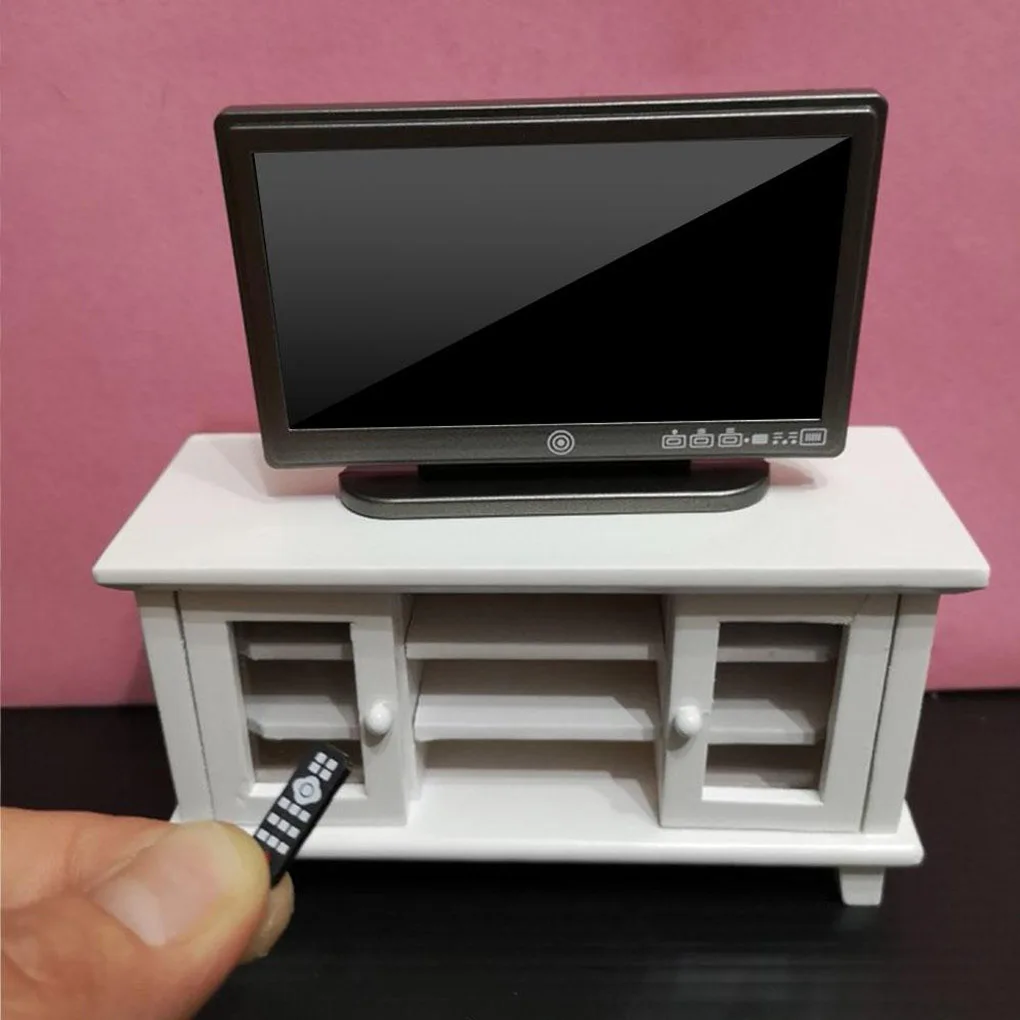 1:12 Кукольный дом ТВ пульт дистанционного управления моделирование миниатюрная мебель кукольный домик гостиная украшение телевизор