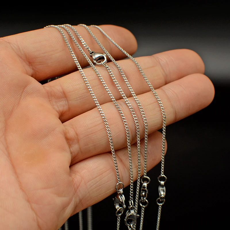 Цепочка ожерелье из нержавеющей стали кубинская цепь панцирного плетения чокер