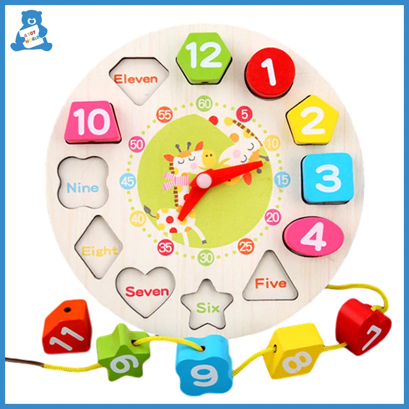 

Preschool Montessori Math Toys Children Busy Board Digital Clock Wooden Toy Geometry Shape Matching Early Education Teaching Aid