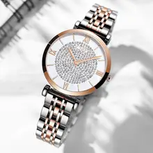Роскошные часы топ-бренда простые элегантные женские часы ремешок из нержавеющей стали женские часы relogio feminino часы