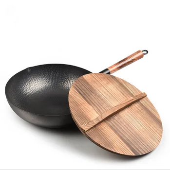 

Wok non-stick pan uncoated cooked iron pan gas induction cooker household
