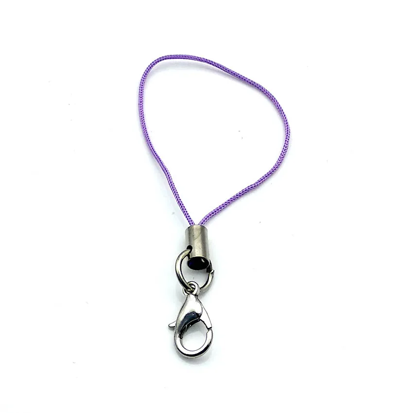 7 см длина Mulit-цвета мобильный телефон MP3 USB шнур шнуры ремешок для телефона Омаров застежка Подвески нейлон брелок ремесло DIY - Цвет: Фиолетовый