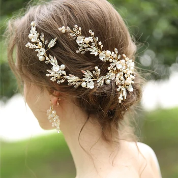 

YouLaPan Golden Wedding Hair Comb High Quality Bridal Headpieces Vintage Wedding Hair Jewelry Hair Pins Women Accessories HP280