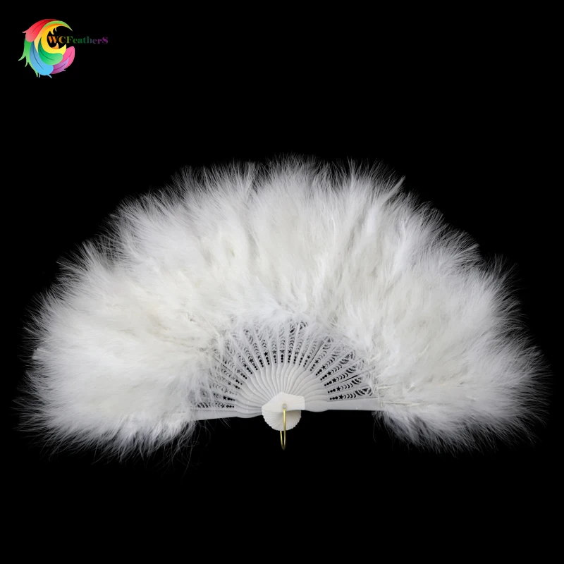 Feather Fan Decoration Feather Fan Beautiful Fold Fan Wedding Stage Carnival Party Home Decor Fluffy Turkey Feather 30*50CM