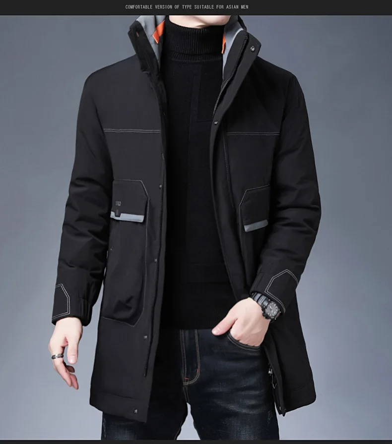 down jackets Men's Top Grade Winter Casual Fashion Down Jacket 2021 New Arrivals Men Long Parka Heavy Thick Warm Windbreaker Jacket Coats black puffer