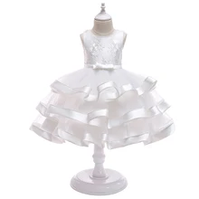 Детское платье с цветочным рисунком на Рождество, день рождения, вечеринку для девочек 2-12 лет