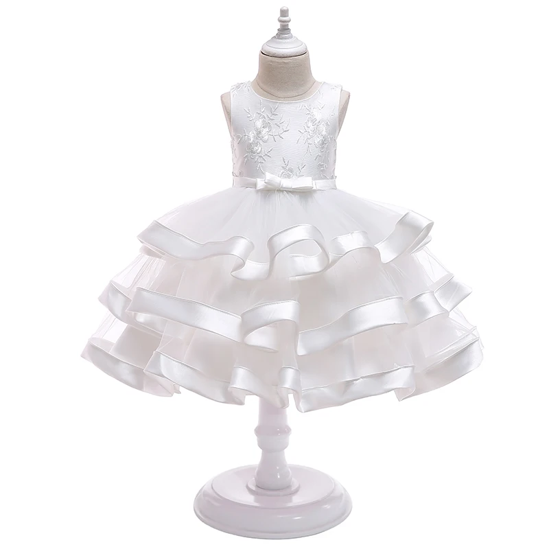 

Christmas Children Clothing Birthday Wedding Party Dress With Flower For 2-12 Kids Girl Child Infant Bow Customes Clothes