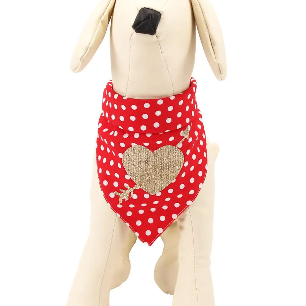 Хлопок Любовь Сердце животное шейный платок собака шарф слюнявчик полотенце на День святого Валентина