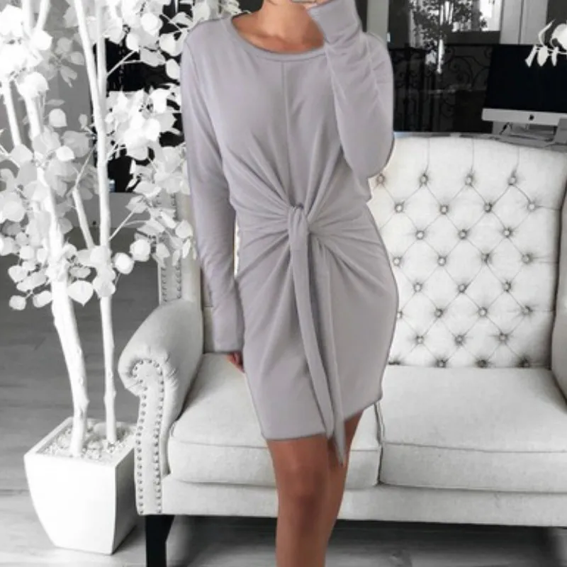 

Autumn Knitted Fashion Party Club Outwear Winter Black Elegant Ladies Dress 2019 OL Workwear Women Mini Dresses Bandage GV262