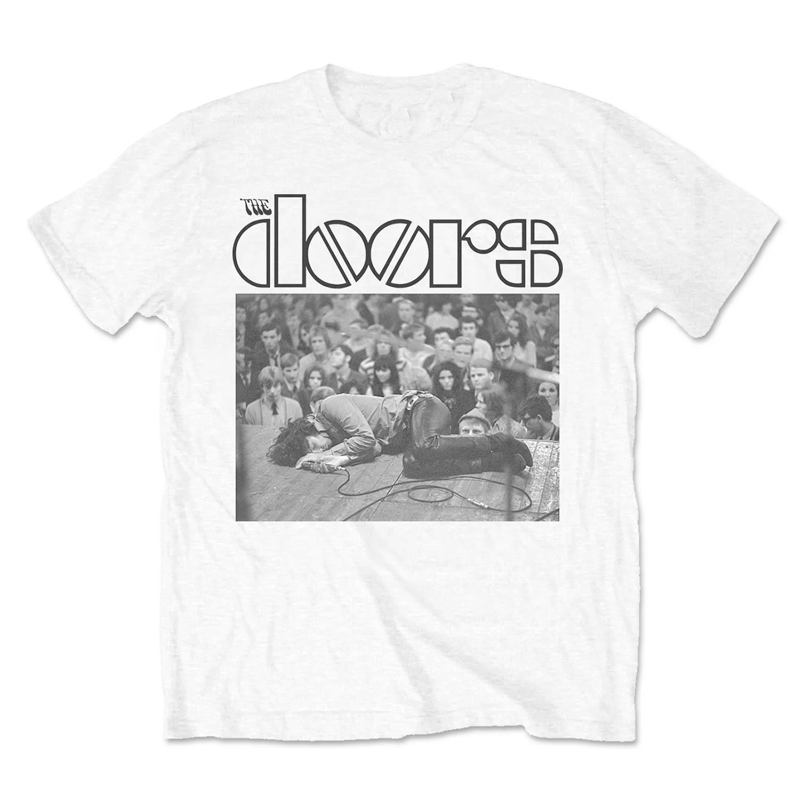 

The Doors Jim on The Floor White Short Sleeve New Popular Rock Band T Shirt Halloween Women T Shirt